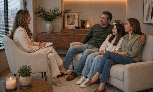 Familia en armonía y comunicación